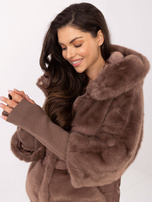 Brązowa zimowa kurtka z odpinanymi ściągaczami