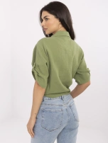 Khaki muślinowa koszula z nadrukiem