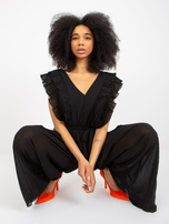 Hurt Czarny damski kombinezon bez rękawów OCH BELLA