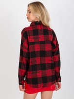 Hurt Czarno-czerwona wierzchnia koszula w kratę z napisami 