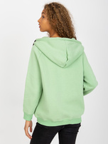 Hurt Jasnozielona dresowa bluza basic na suwak RUE PARIS