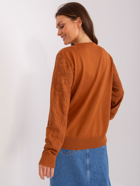 Hurt Jasnobrązowy sweter klasyczny z długim rękawem