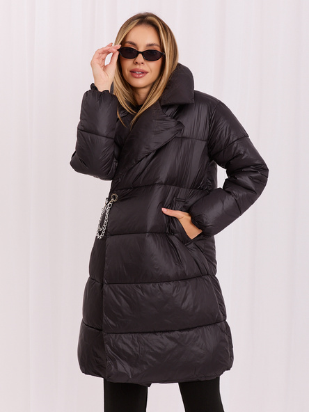 Hurt Schwarze Daunenjacke Winter mit Steppung.