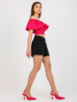 Hurt Czarne krótkie szorty casualowe z wiązaniem FRESH MADE