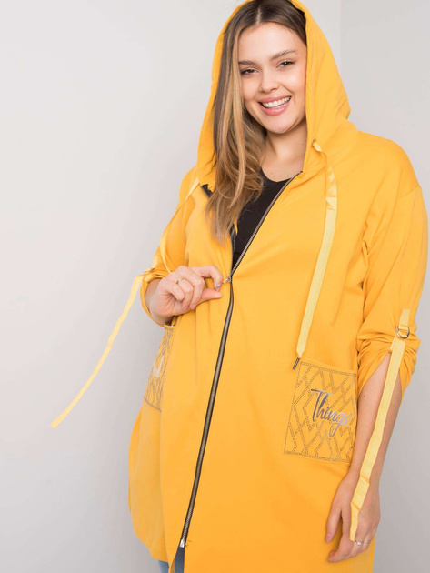 Żółta bluza plus size na suwak Zurich