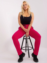 Hurt Fuksjowe dresowe spodnie plus size z bawełny Savage