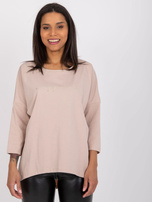 Jasnobeżowa bluzka z napisem Samanta 