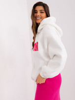 Hurt Ecru bawełniana bluza damska z kapturem