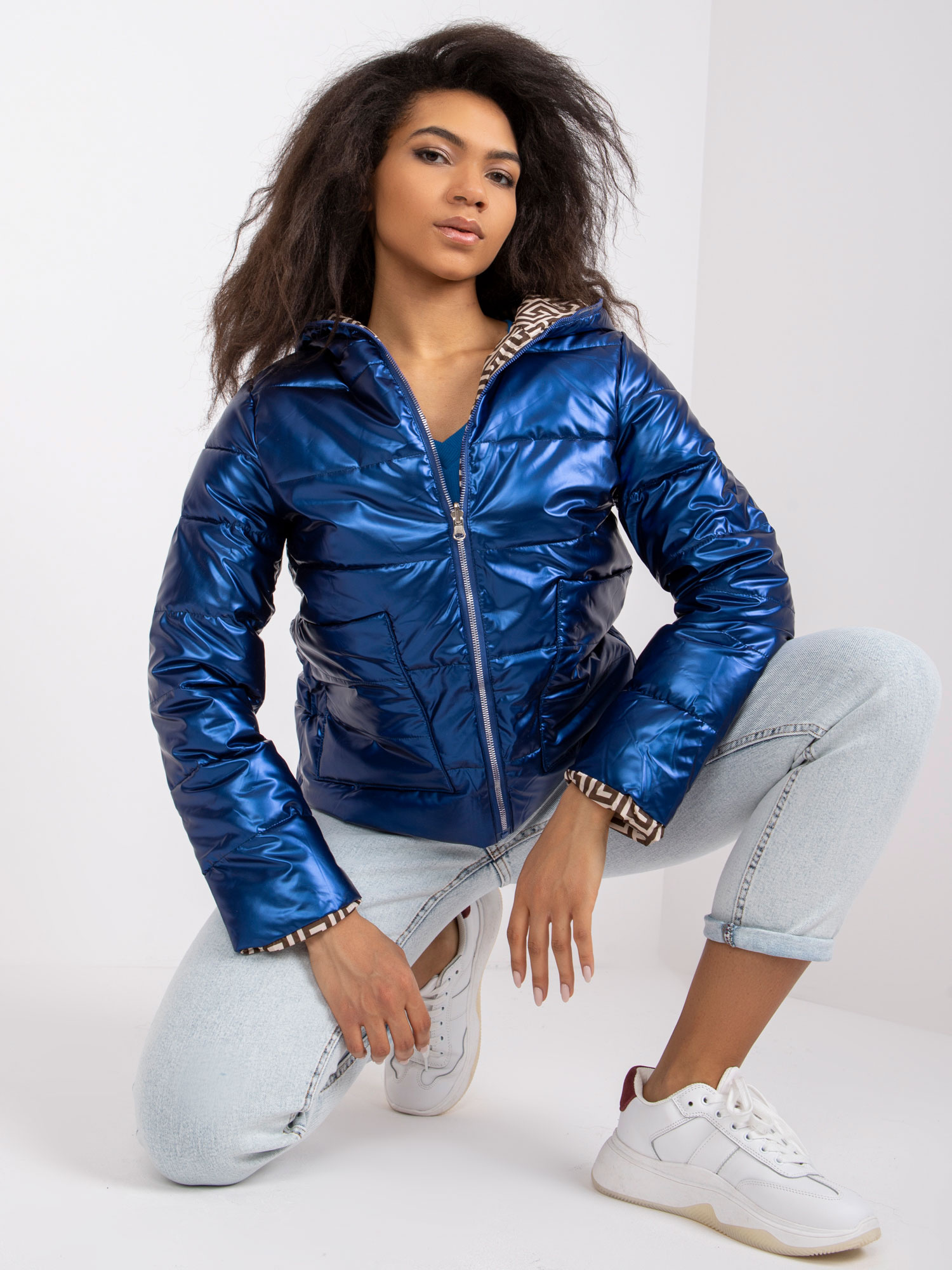 Blaue Wendjacke mit Kapuze Arta.
