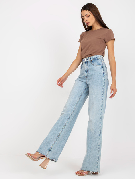 Hurt Brązowy t-shirt basic z okrągłym dekoltem