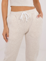 Hurt Jasnobeżowy melanżowy dresowy komplet basic