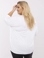 Biała damska bluzka plus size z aplikacjami
