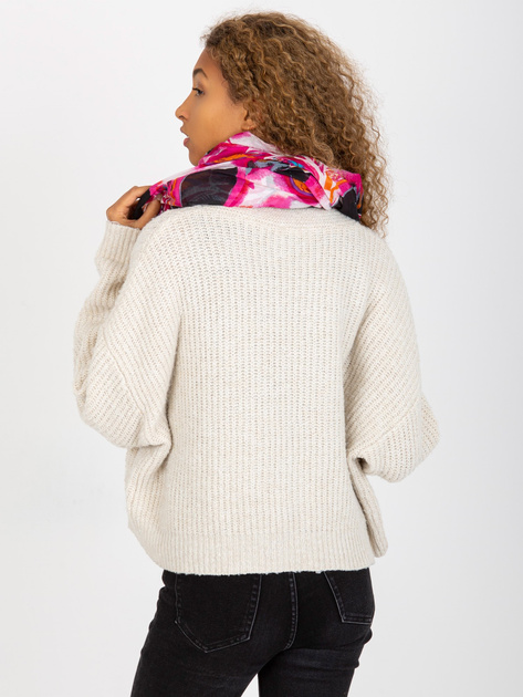 Hurtownia Ciemnoróżowa bawełniana chusta z nadrukiem