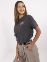 Grafitowy damski t-shirt z bawełny SUBLEVEL 