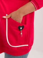 Hurt rote lässige Plus-Size-Bluse mit Applikation.