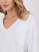 Biała damska bluzka oversize z bawełny