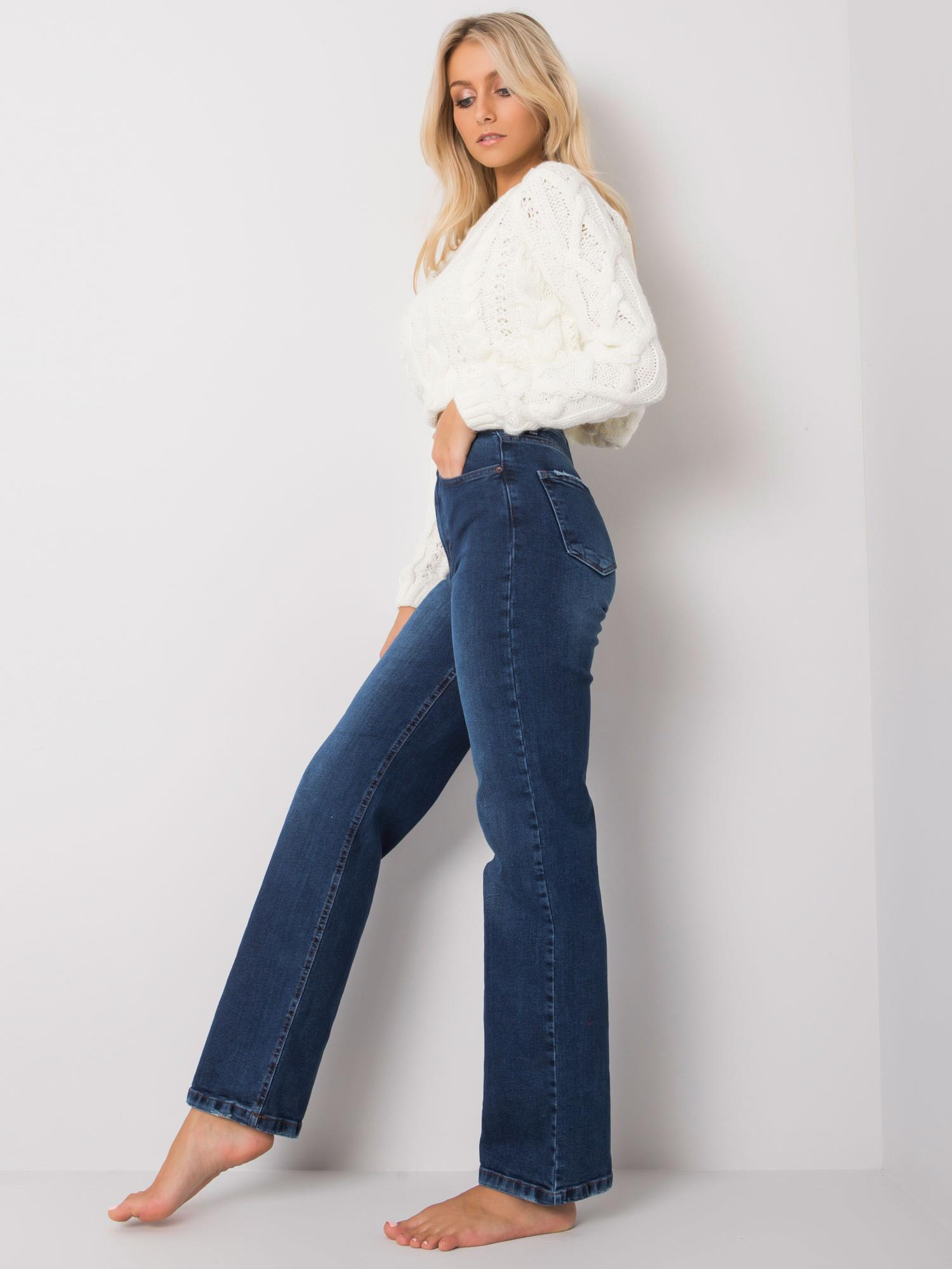 Ciemnoniebieskie jeansy damskie regular Fortaleza
