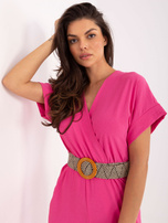 Hurt Ciemnoróżowy kombinezon z kopertowym dekoltem