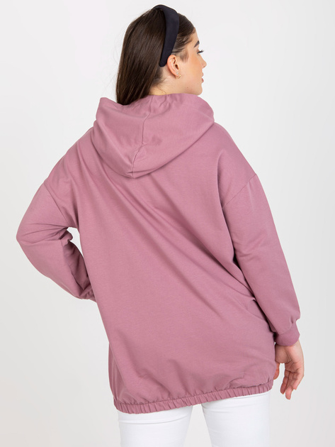 Hurt Brudnoróżowa rozpinana bluza plus size z kapturem