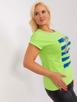 Hurt Jasnozielona bluzka plus size z krótkim rękawem