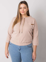 Jasnobeżowa bluza plus size bez kaptura Pasadena