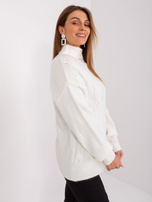 Hurtownia Ecru damski sweter ze ściągaczami