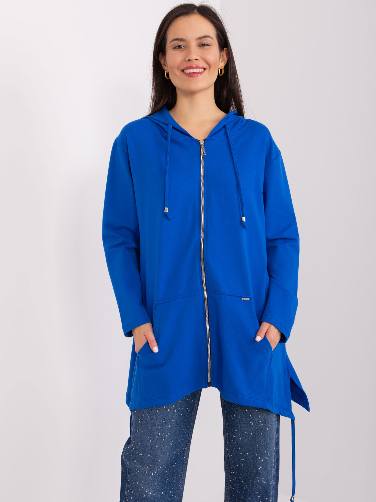 Hurt Ciemnoniebieska rozpinana bluza z kapturem 
