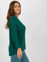 Hurt Ciemnozielona codzienna bluzka basic z dekoltem V