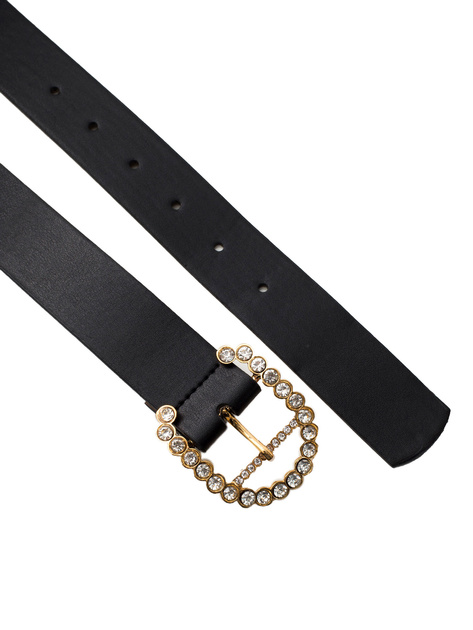 Hurt Czarny pasek damski z klamrą OCH BELLA