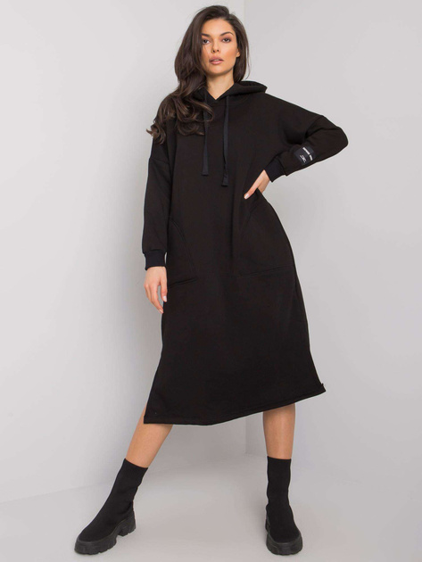 Czarna sukienka dresowa z kieszeniami Sheffield RUE PARIS