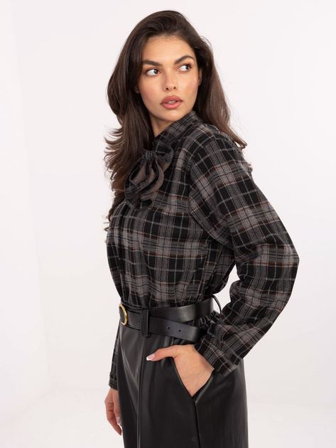 Czarna flanelowa koszula w kratę