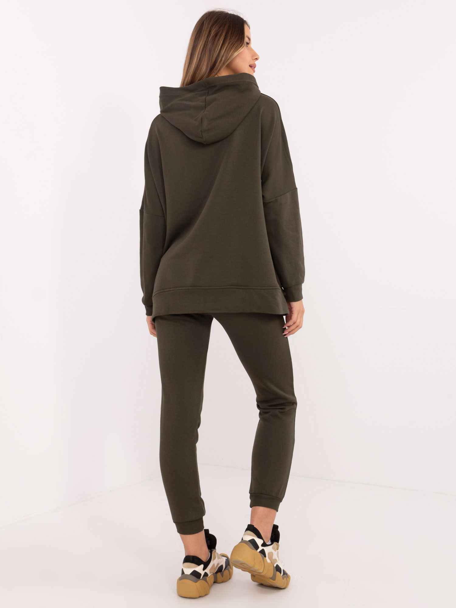 Hurt Khaki dresowy komplet basic z bluzą kangurką