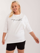 Hurt Ecru casualowa bluzka plus size z aplikacją 