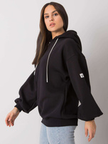 Schwarzer Damenhoodie mit Kapuze Yassie.