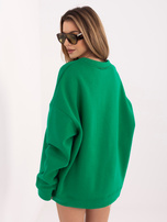 Ciemnozielona dresowa bluza oversize bez kaptura RUE PARIS 