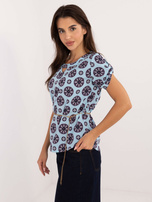 Hurt Jasnoniebieska bluzka wizytowa z wycięciem