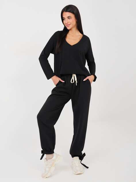 Czarna damska bluzka oversize z bawełny RUE PARIS