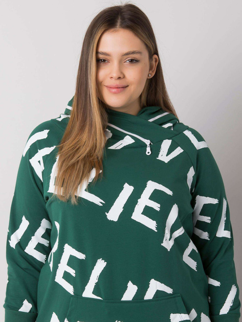 Ciemnozielona wzorzysta bluza plus size Perth