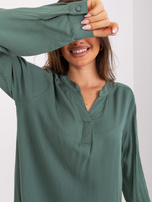 Hurt Khaki bluzka koszulowa z wiskozy SUBLEVEL