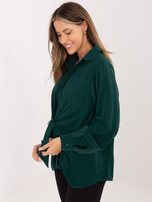 Ciemnozielona koszula z wiązaniem z przodu