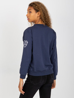 Hurt Granatowa pikowana bluza bomberka z naszywką RUE PARIS