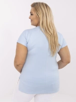 Jasnoniebieska bluzka plus size z wiskozą