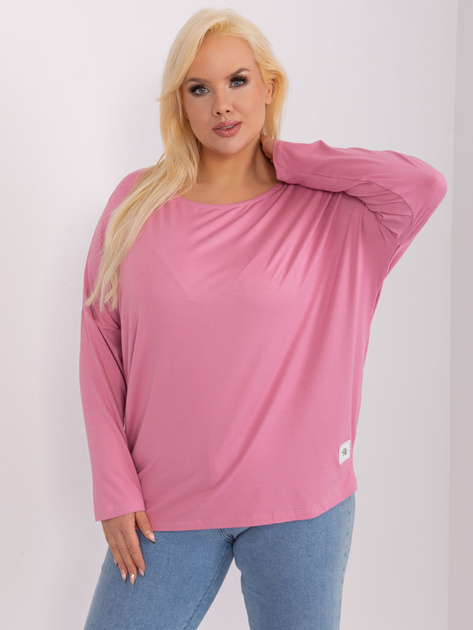 Hurt Różowa bluzka plus size z naszywką Paloma