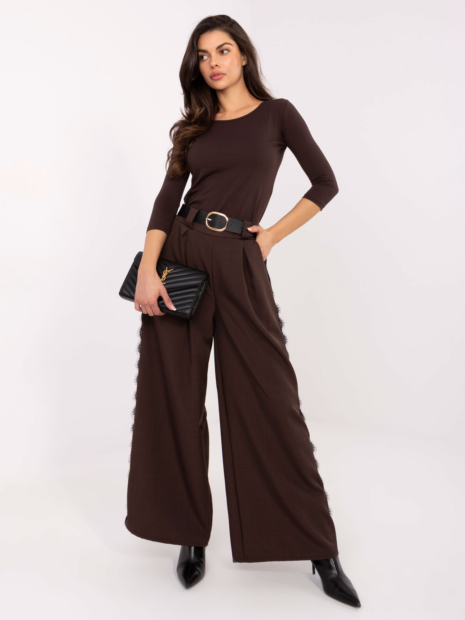 Čokoládová blůza s rukávem 3/4 BASIC FEEL GOOD
