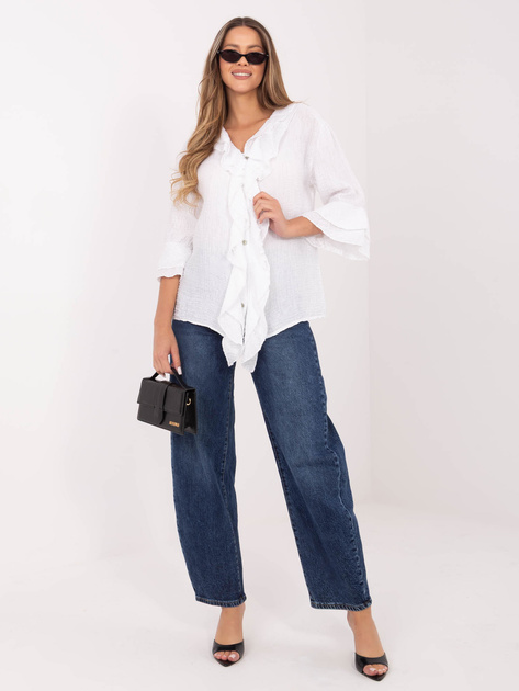 Biała damska koszula boho na lato