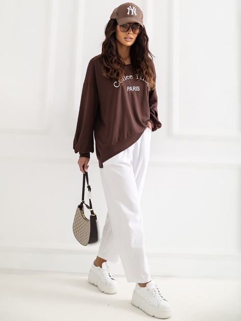 Czekoladowa bluza oversize bez kaptura RUE PARIS