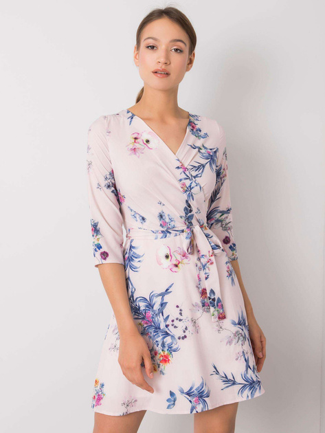 Jasnoróżowa sukienka we wzory Elise