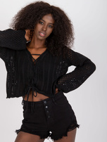 Black Women's High Waist Denim Shorts 