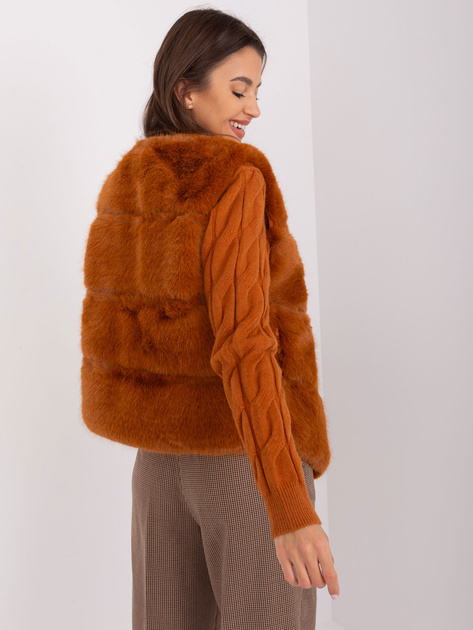 Hurt Jasnobrązowa kamizelka futrzana z podszewką