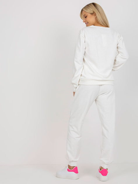 Hurtownia Ecru dwuczęściowy komplet dresowy z napisem